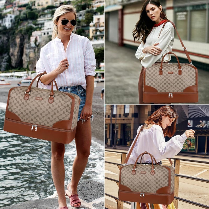 ITIEZY Weekender Bag for Women, Travel Duffel Bag Carry On Overnight Bag with Shoe Compartment Large Nylon Travel Weekend Tote Bag - Image 2